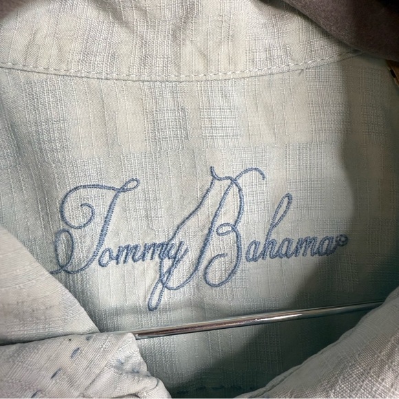 Tommy Bahama Blue Silk Club Shirt Retro Style Hawaiian Martini Tropical GUC - Picture 5 of 9
